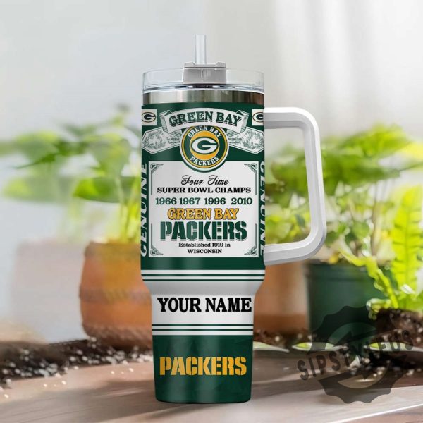 Green Bay Packers Nfl Super Bowl Champs Pride Personalized Stanley Tumbler 40Oz