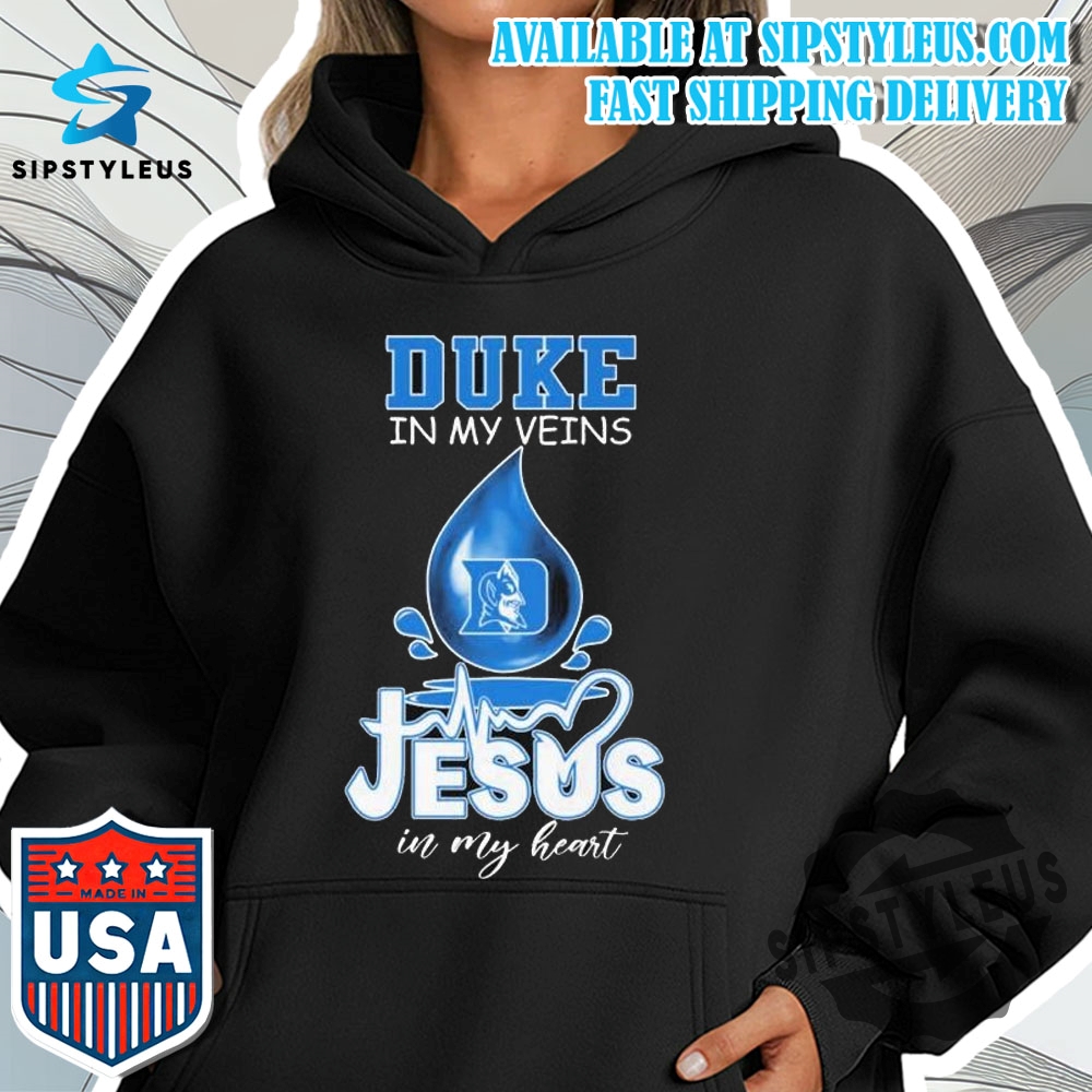 Duke Blue Devils In My Veins Jesus In My Heart T-shirt and Mug 4 Duke Blue Devils In My Veins Jesus In My Heart T-shirt Mug