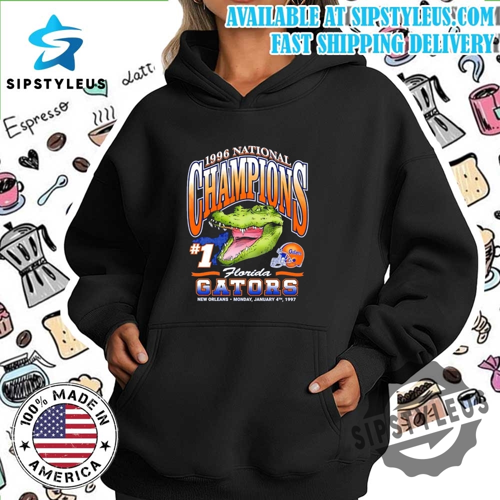 Florida Gators 1996 Ncaa Champions Mascot Tshirt Retro Basketball Fan Tee 7 Florida Gators 1996 NCAA Champions Mascot T-Shirt – Retro Basketball Fan Tee