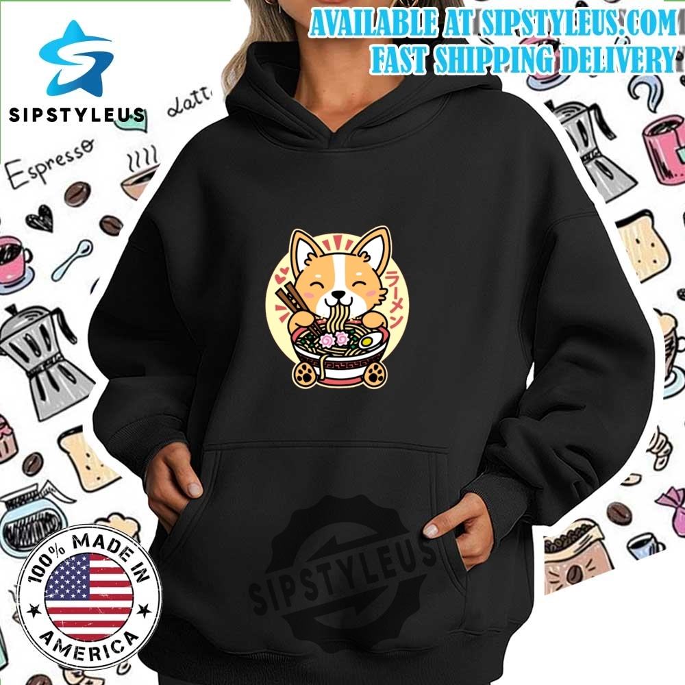Corgi Eating Noodles T Shirt 7 Corgi Eating Noodles T Shirt