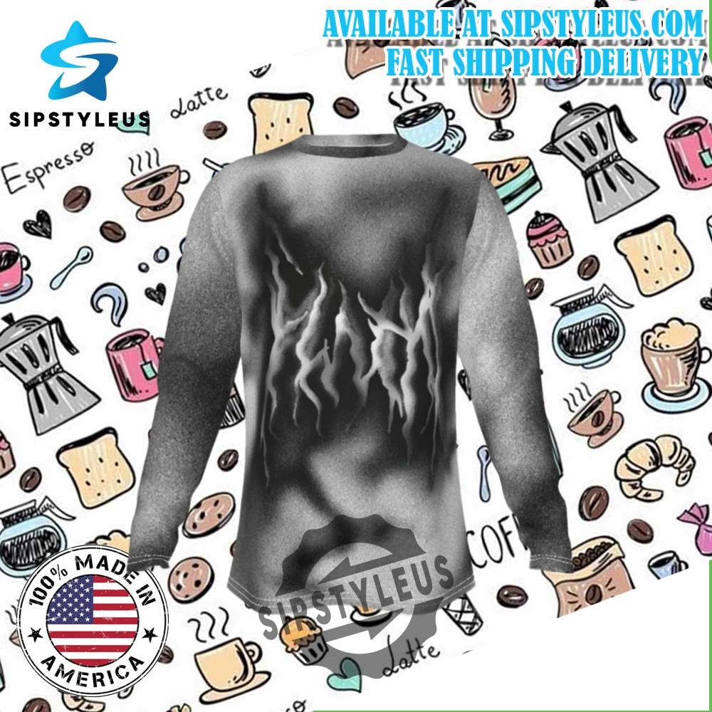 Smoke Flame Long Sleeve Streetwear Shirt Grunge Gothic Fire Print Tee