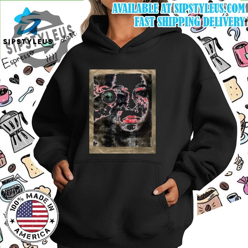Woman Holding Eye Tee 7 woman holding eye tee