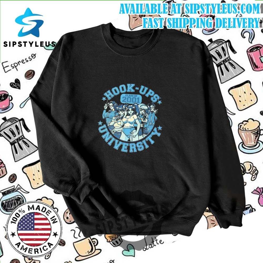 Vintage Hook Ups University T Shirt Class Of 2001 6 NEW RHUDE Printing Ski Club T Shirt