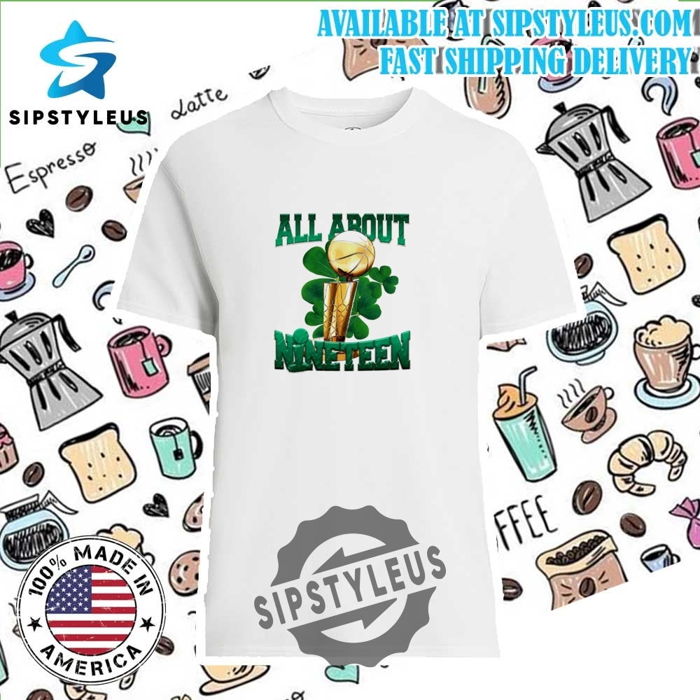 Boston Celtics Championship T Shirt Celebrating 19 Larry Obrien Trophies