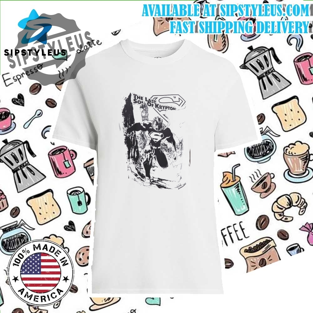 Mens White Plus Superman License Print T Shirt