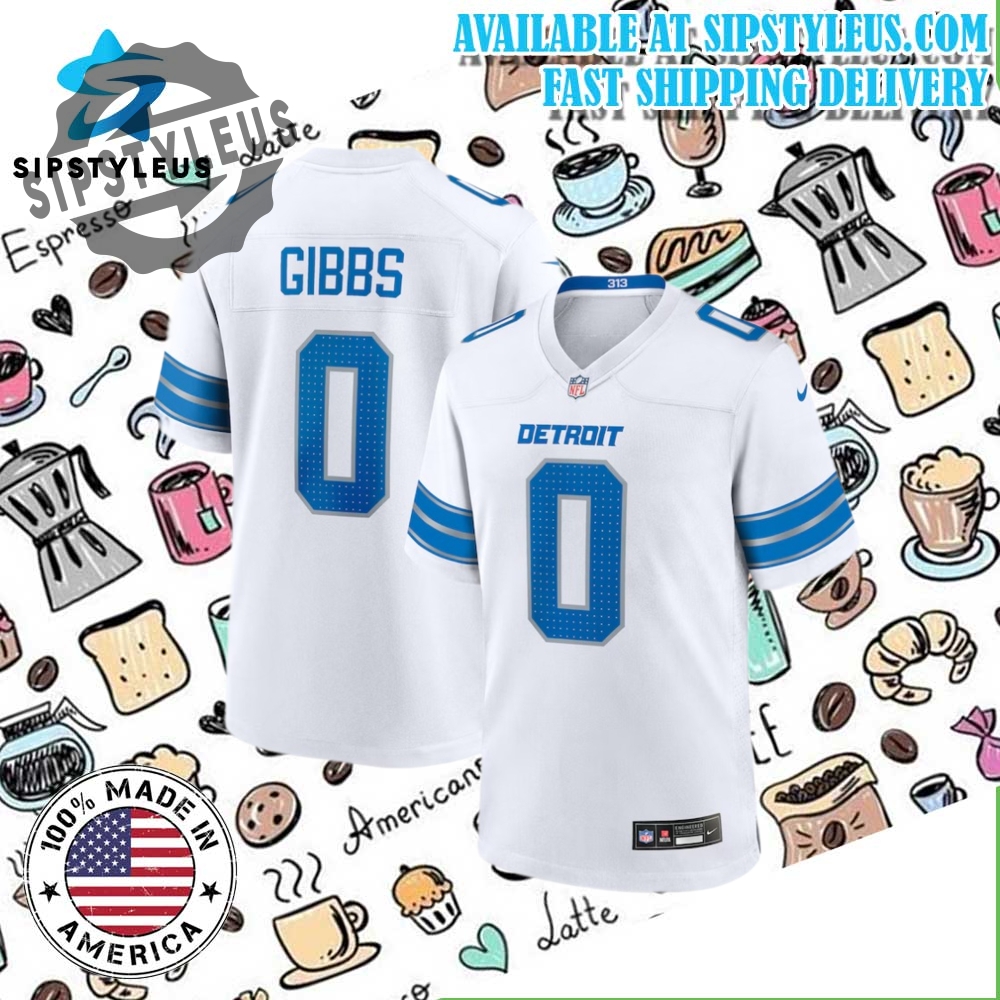 Jahmyr Gibbs White Detroit Lions Jersey Game Day Style