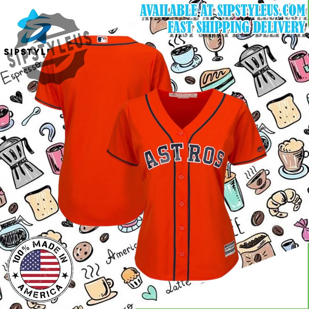Houston Astros Plus Size Orange Cool Base Team Jersey By Majestic
