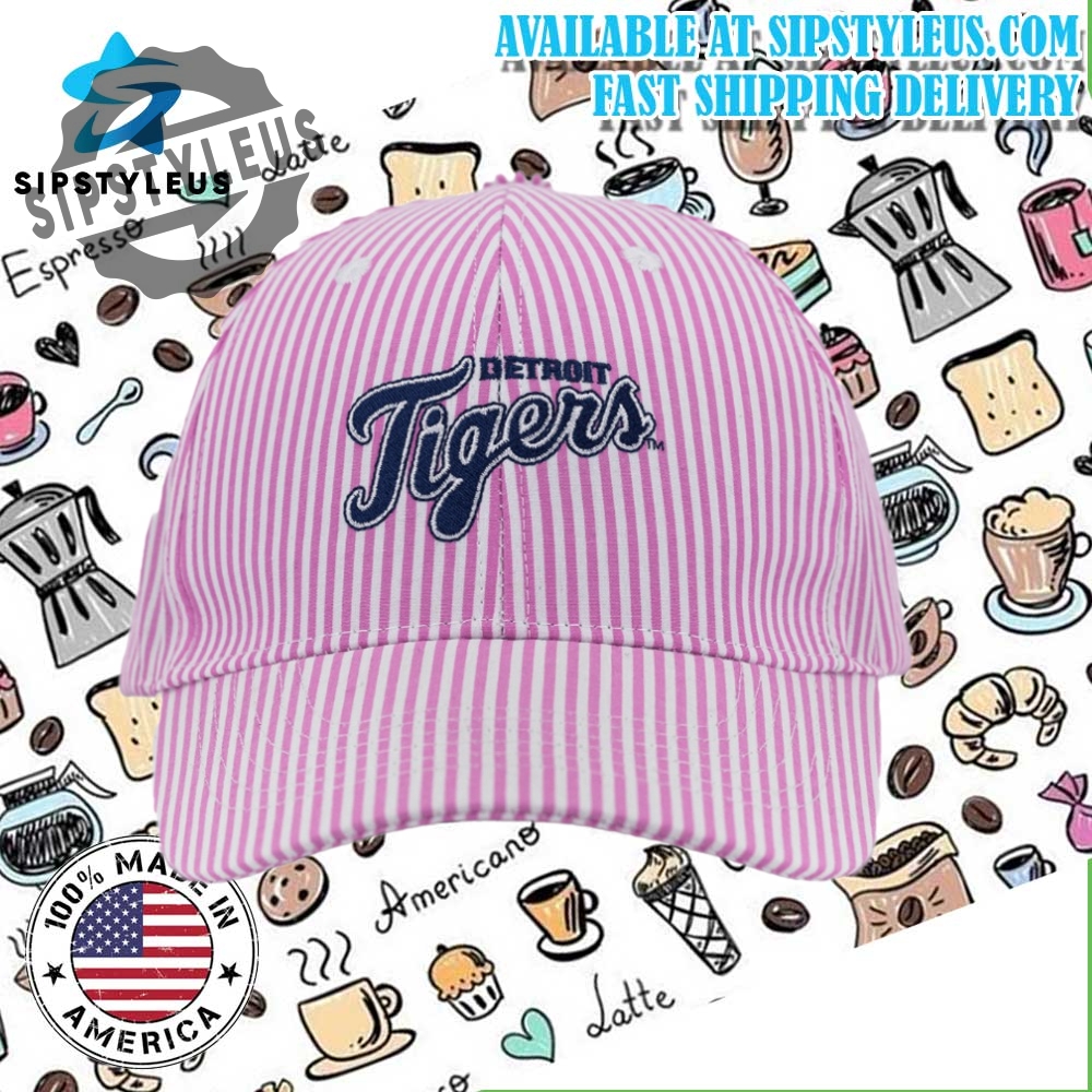 Stylish Pink Seersucker Cap For Summer