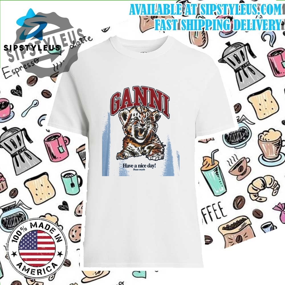 Ganni Graphic Printed Crewneck Shirt