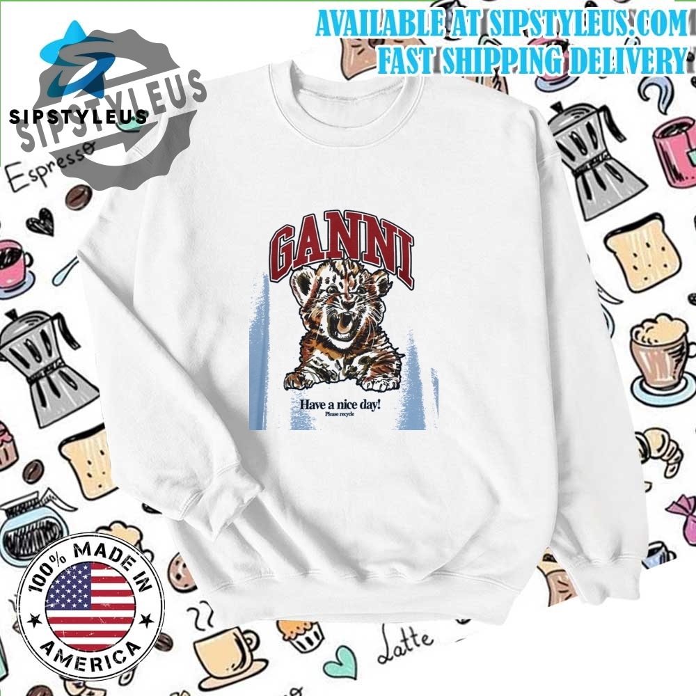 Ganni Graphic Printed Crewneck Shirt 6 Ganni Graphic Printed Crewneck Shirt