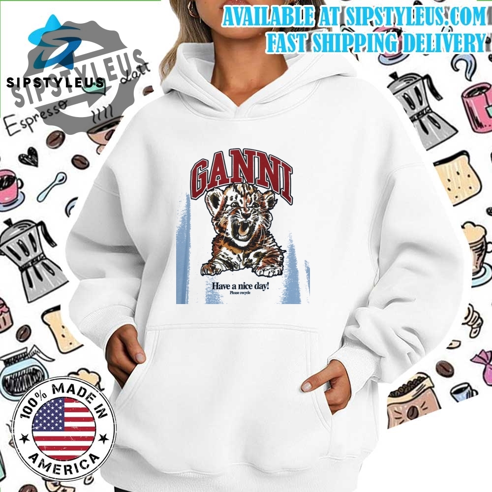 Ganni Graphic Printed Crewneck Shirt 7 Ganni Graphic Printed Crewneck Shirt