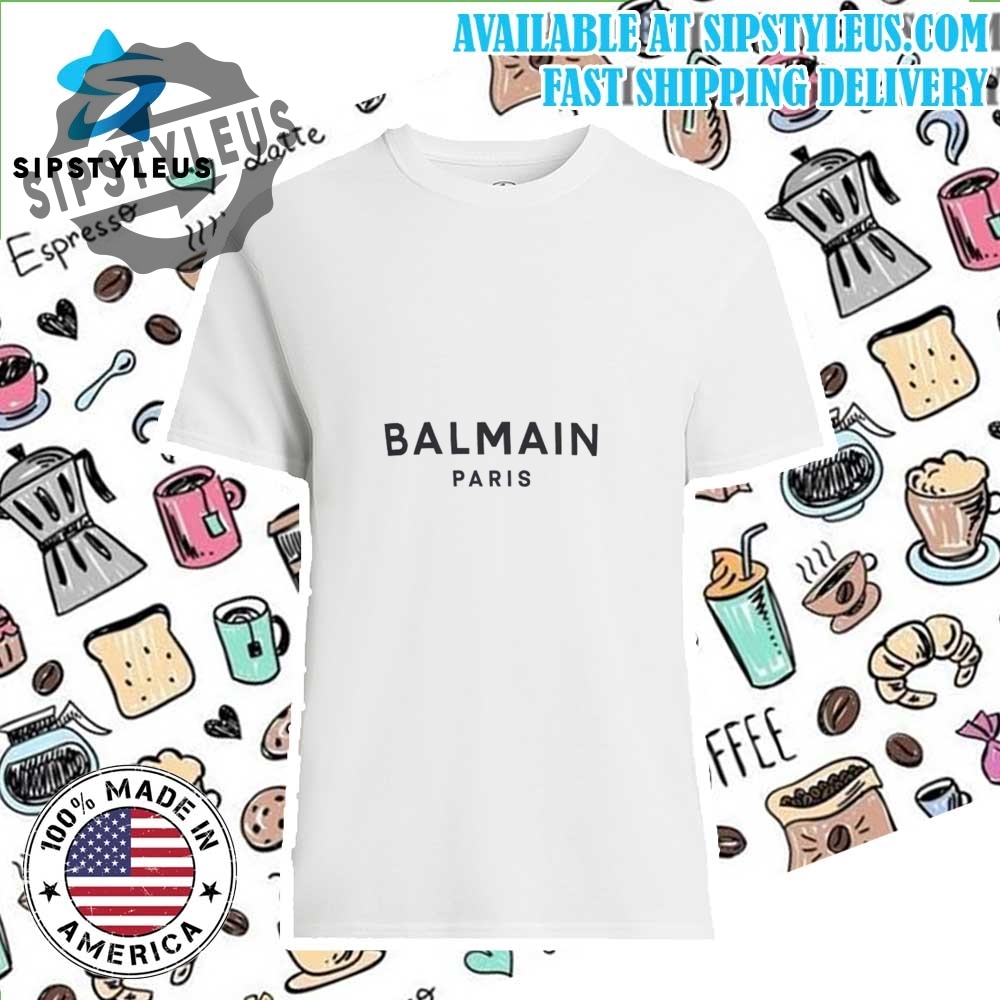 Printed Balmain Paris Shortsleeved Tshirt