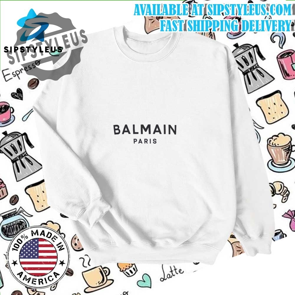Printed Balmain Paris Shortsleeved Tshirt 6 Printed Balmain Paris short-sleeved T-shirt