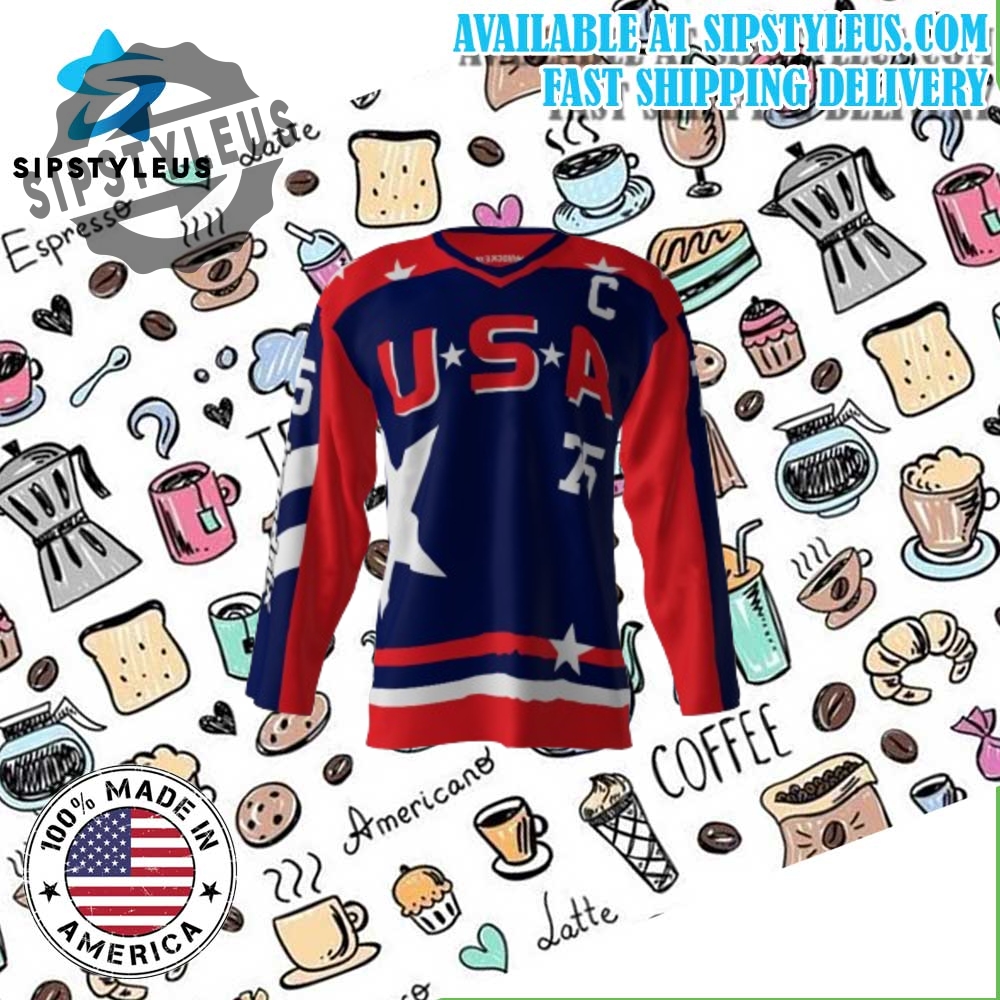 Usa Blue Hockey Jersey Sublimation Kings
