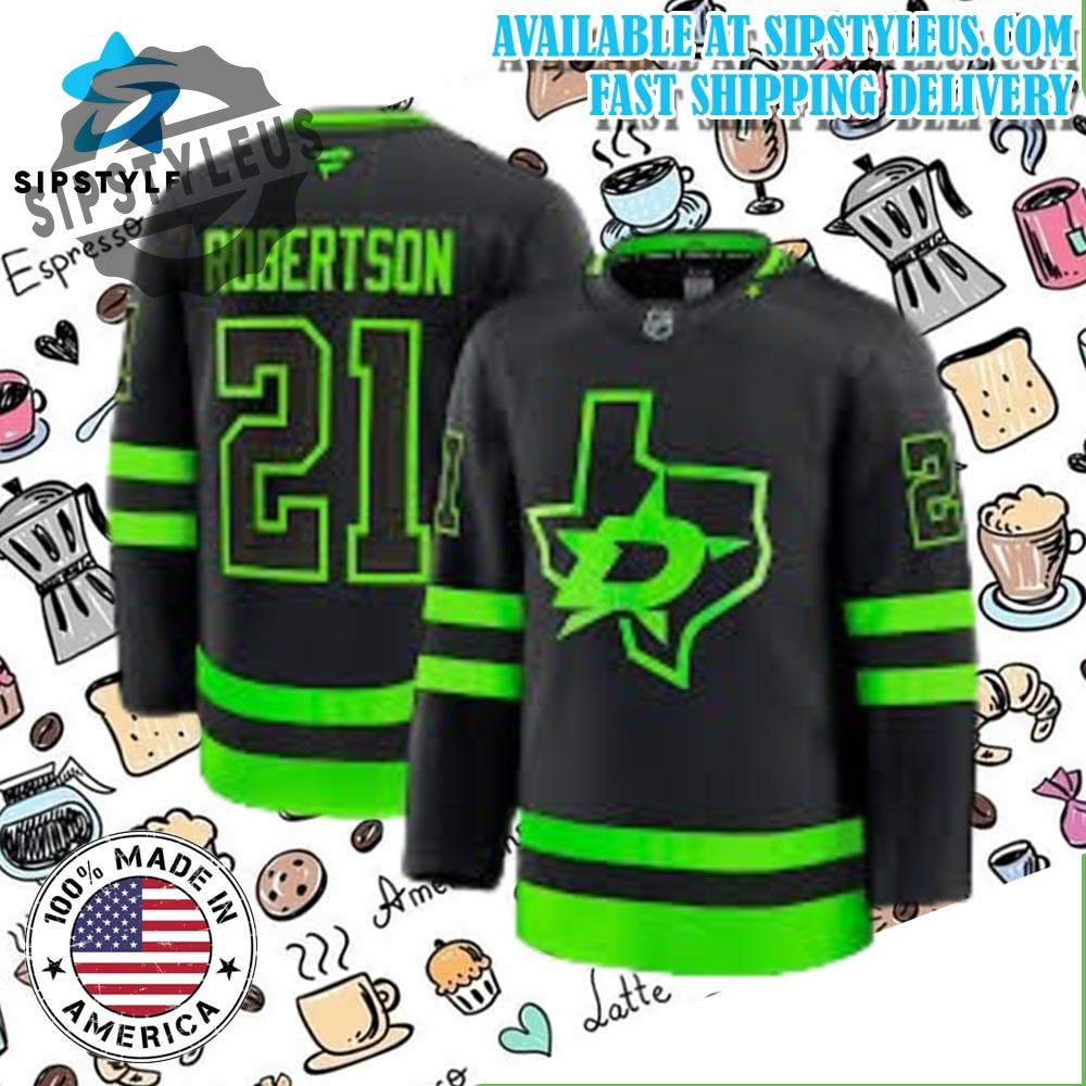 Mens Fanatics Jason Robertson Black Dallas Stars Alternate Premium Jersey