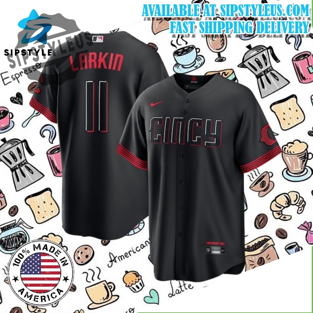 Barry Larkin Cincinnati Reds Mens Black City Connect Limited Baseball Jersey