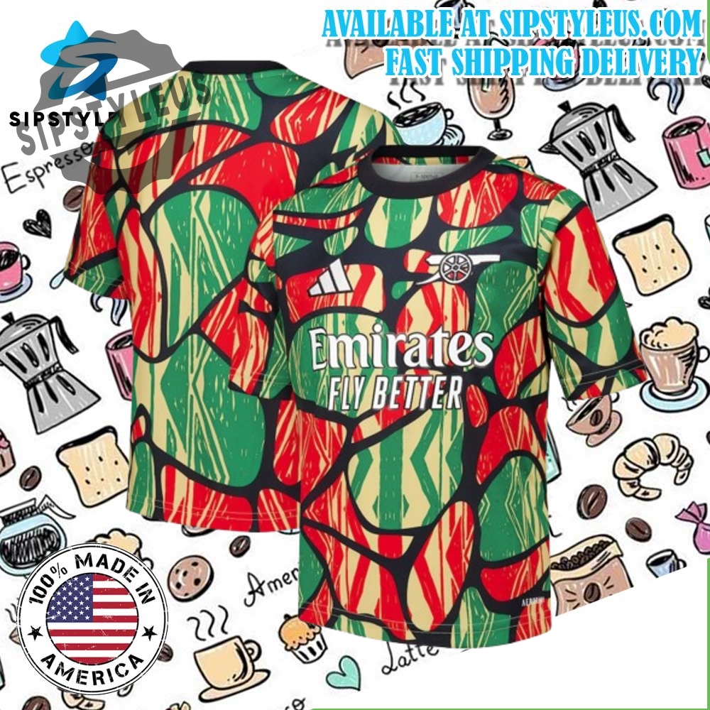Arsenal Adidas Youth 2025 Prematch Top Red
