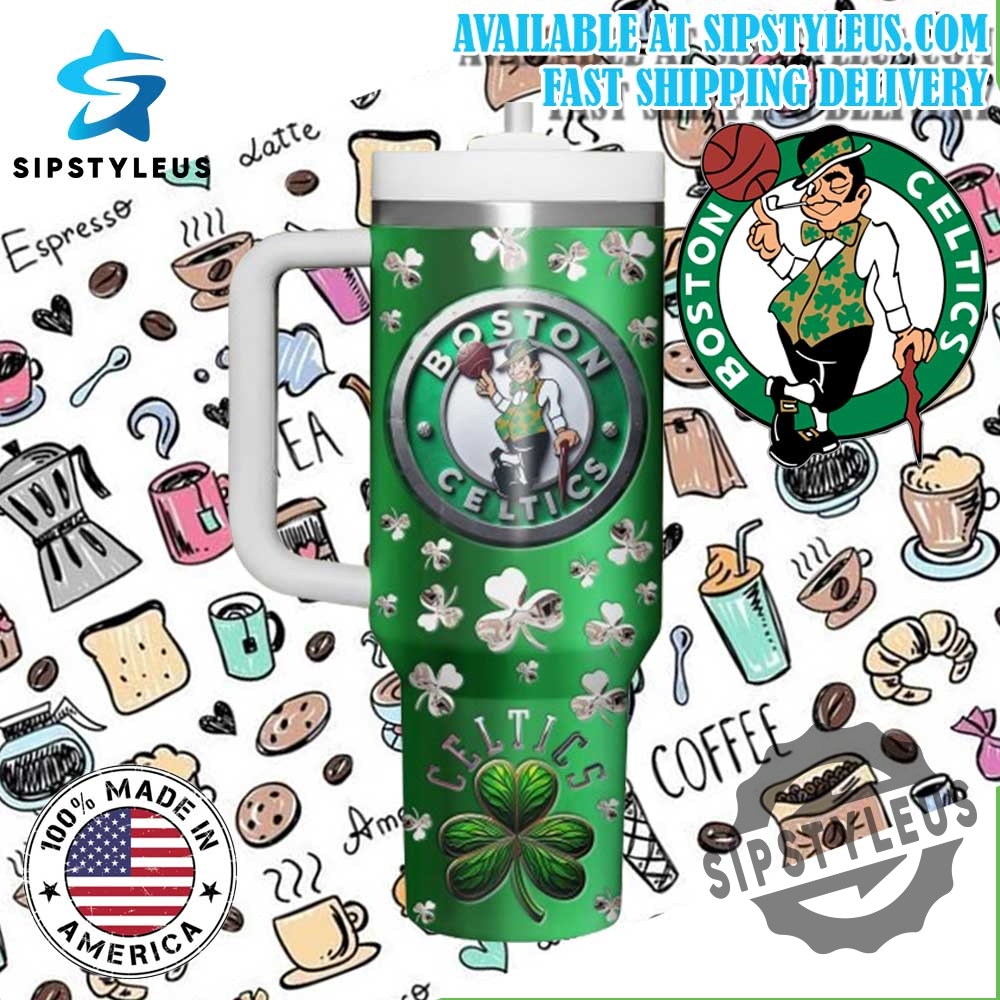 Boston Celtics 20232024 Nba Champions Tumbler Shamrocks And Championship Trophy 4 Boston Celtics 2023-2024 NBA Champions Tumbler Shamrocks and Championship Trophy