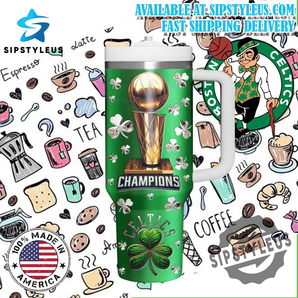 Boston Celtics 20232024 Nba Champions Tumbler Shamrocks And Championship Trophy 5 Boston Celtics 2023-2024 NBA Champions Tumbler Shamrocks and Championship Trophy