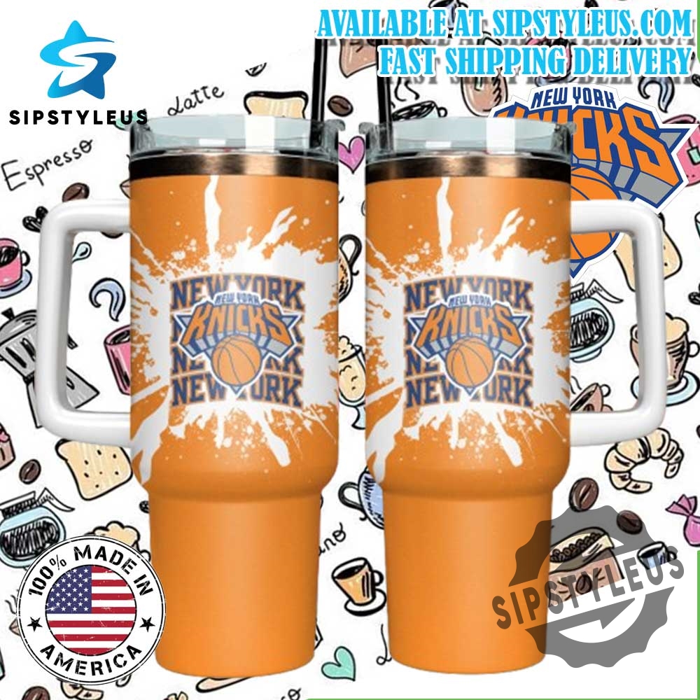 New York Knicks Nba Orange Splash Tumbler Custom Basketball Fan Cup With Team Logo 5 New York Knicks NBA Orange Splash Tumbler – Custom Basketball Fan Cup with Team Logo