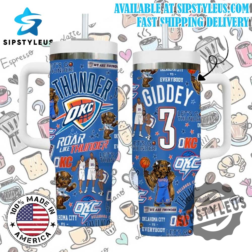 "Top NBA Fan Tumblers for OKC Thunder and Boston Celtics Fans" 3 Blue Okc Thunder Giddey 3 Tumbler Roar Like Thunder Basketball Fan Cup
