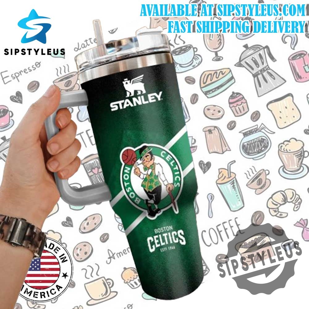Boston Celtics Stanley Tumbler Nba Fan Travel Cup Made In Usa