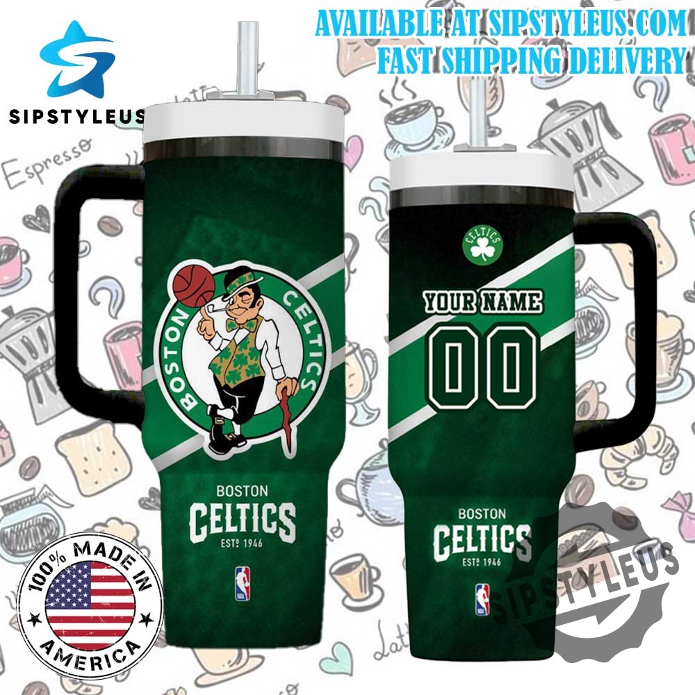 Boston Celtics Nba Tumbler Personalized Fan Cup With Custom Name